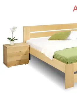 bez úložného prostoru Manželská postel s rošty Berni, 160x200, 180x200, masiv buk