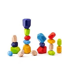Dřevěné hračky Woody Balanční hra Dřevěné kameny, 21 ks