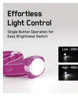 Čelovky Emos LED čelovka GP CH31, 40 lm, 8m, 2× CR2025, růžová 1451703102