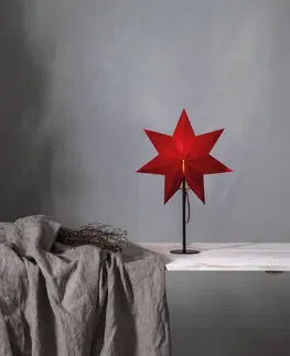 Vánoční světelná hvězda STAR TRADING Stojací hvězda Mixa, kov/papír černá/červená