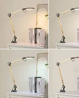 Stolní lampy a lampičky s klipem Lindby Lindby Nyxaris LED svítidlo, CCT, zlaté