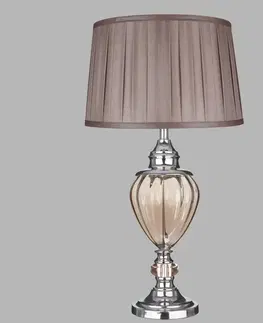 Stolní lampy Searchlight Stolní lampa Greyson s textilním stínidlem hnědá