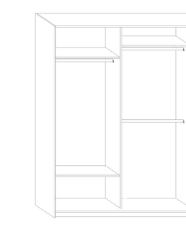 Šatní skříně Šatní skříň MELROSE 5 D se zrcadlem, craft tobaco/craft tobaco/craft bílý, 5 let záruka