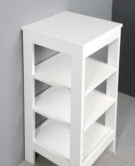 Koupelnový nábytek AQUALINE ETIDE policový regál 36x86x36 cm, bílá mat ET086