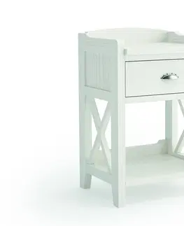 Designové a luxusní noční stolky Estila Stylový noční stolek Verona z masivního dřeva v moderním stylu se šuplíkem 70cm
