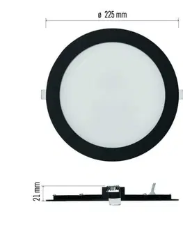 Bodovky do podhledu na 230V EMOS LED podhledové svítidlo NEXXO černé, 22,5 cm, 18 W, teplá/neutrální bílá ZD1343