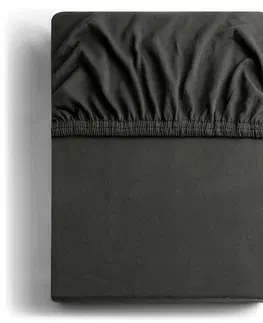 Prostěradla Bavlněné jersey prostěradlo s gumou DecoKing Amber šedé, velikost 200-220x200+30
