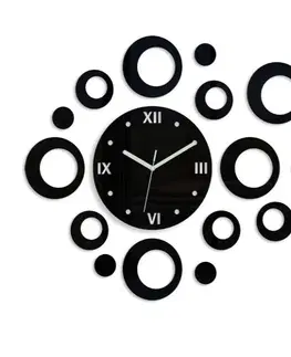 Nalepovací hodiny ModernClock 3D nalepovací hodiny Rings černé