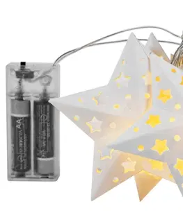 Vánoční řetězy a lamety Tutumi Vánoční LED světelný řetěz STARLIT s papírovými hvězdami 