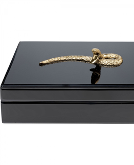 Dekorativní předměty KARE Design Krabička na šperky Snake Bite - černá, 28x7cm