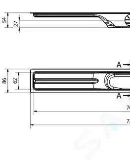 Sprchové kouty I-Drain Linear 54 Nerezový sprchový žlab, délka 700 mm, s hydroizolací ID4M07001X1