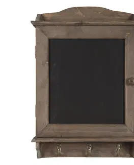 Komody Hnědá dřevěná skříňka na klíče s křídovou tabulkou - 34*8*47 cm Clayre & Eef 6H1950
