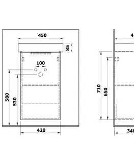 Koupelnový nábytek Bruckner NEON skříňka s keramickým umyvadlem 45x41,5 cm, bílá 501.111.0
