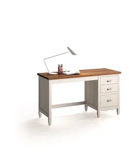 Stylové a luxusní pracovní a psací stoly Estila Exkluzivní masivní psací stolek Amberes o šířce 140-170cm