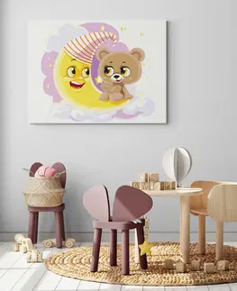 Pro děti Malování podle čísel pro děti medvídek na měsíci