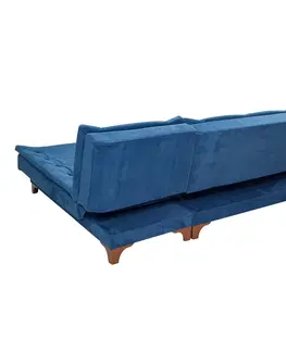 Rohové sedací soupravy Hanah Home Rohová rozkládací pohovka Kelebek modrá pravá