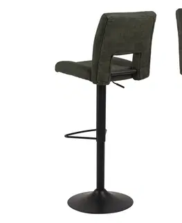 Barové židle Dkton Designová barová židle Almonzo olivově zelená