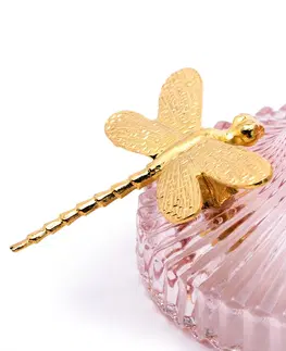 Šperkovnice AmeliaHome Šperkovnice Dragonfly pudrově růžová, velikost 10.5x10.5x11.9cm