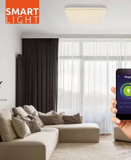 Inteligentní stropní svítidla Globo LED stropní světlo Ully smart Tuya CCT dřevo