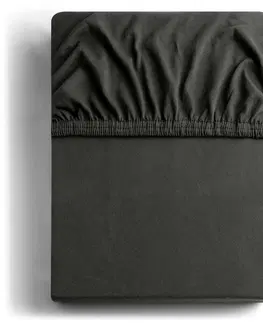 Prostěradla Bavlněné jersey prostěradlo s gumou DecoKing Nephrite šedé, velikost 180-200x200+30