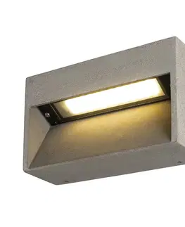 LED venkovní nástěnná svítidla BIG WHITE (SLV) CONCRETO L WL nástěnné přisazené svítidlo, šedé, 12 W, 570 lm, 3000 K CRI80 1006405