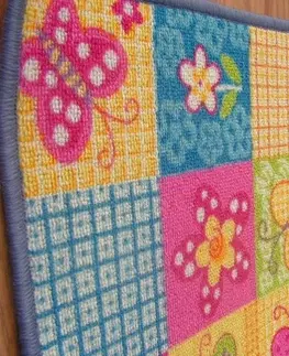 Koberce a koberečky Dywany Lusczow Dětský koberec Butterfly & Flowers růžový, velikost 100x150