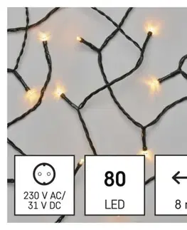 Vánoční řetězy a lamety EMOS LED vánoční řetěz Steny s časovačem 8 m vintage