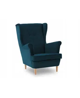 Židle Benzínově modré křeslo ve skandinávském stylu
