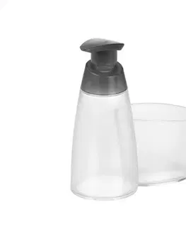 Odkapávače nádobí Tescoma Dávkovač saponátu s místem pro houbičku CLEAN KIT, 350 ml