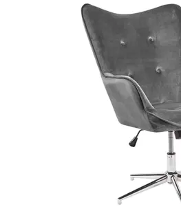 Židle LuxD Designová otočná židle Joe - šedý samet