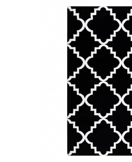 Koberce a koberečky Dywany Lusczow Kusový koberec SKETCH LUKE černý / bílý trellis, velikost 140x190