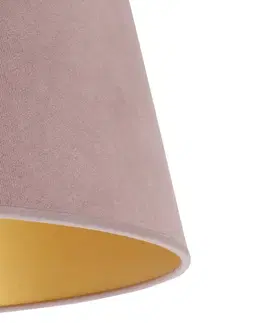 Stínidlo na lampu Duolla Kuželové stínidlo vysoké 22,5 cm, růžové/zlaté