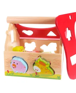 Domečky pro panenky ECOTOYS Dřevěný domek farma se zvířátky Eco Toys
