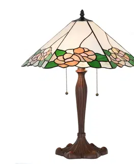 Svítidla Stolní lampa Tiffany Fae - 44x61x64 cm E27/max 2x60W Clayre & Eef 5LL-1213