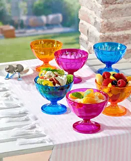 Nádobí a příbory 6 barevných pohárů