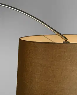 Obloukove lampy Oblouková lampa ocelová tkanina odstín hnědá 45 cm - XXL