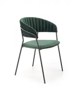 Židle HALMAR Designová židle Peva tmavě zelená