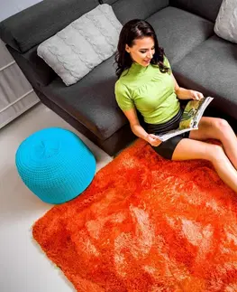Koberce a koberečky Tutumi Plyšový koberec Shock oranžový, velikost 120x170