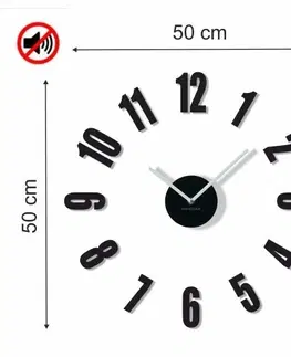 Nástěnné hodiny Černé nalepovací hodiny do ložnice