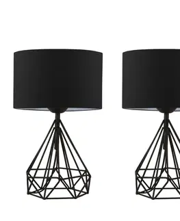 Svítidla Opviq Dvě stolní lampy Loure černé