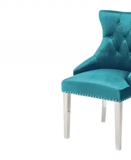 Jídelní sety Chesterfield jídelní židle 2 ks FRIXON Dekorhome Modrá
