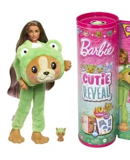 Hračky panenky MATTEL - Barbie Cutie Reveal Barbie V Kostýmu - Pejsek V Zeleném Kostýmu Žabky