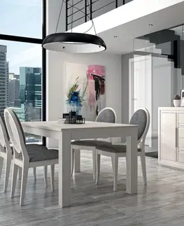 Designové a luxusní jídelní stoly Estila Luxusní rozkládací obdélníkový jídelní stůl Lyon z masivního dřeva s mohutnými nožičkami 160-220cm