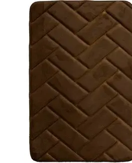 Koberce a koberečky VOPI Koupelnová předložka s paměťovou pěnou Parketa hnědá, 50 x 80 cm