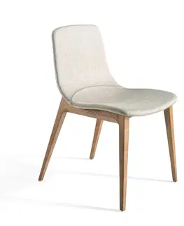 Luxusní jídelní židle Estila Jídelní židle Forma Moderna z masivu krémová 78cm
