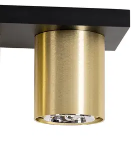 Bodova svetla Moderní stropní bodové svítidlo černé se zlatým 2-světlem - Tubo