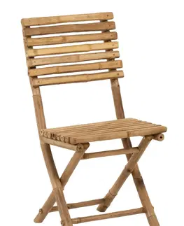 Zahradní sestavy Přírodní bambusová skládací židle Bamboo Pliable - 54*45*85cm J-Line by Jolipa 91403