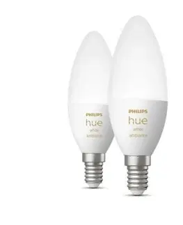 LED žárovky PHILIPS HUE Hue White Ambiance Bluetooth LED žárovka E14 set 2ks 87195143567332 2x4W 2x470lm 2200-6500K