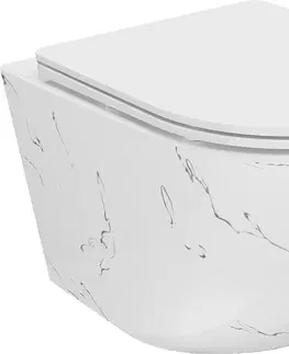 Záchody MEXEN Lena Závěsná WC mísa včetně sedátka s slow-slim, Duroplastu, bílý kámen 30224093