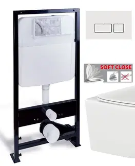 WC sedátka PRIM předstěnový instalační systém s bílým  tlačítkem  20/0042+ WC INVENA TINOS  + SEDÁTKO PRIM_20/0026 42 NO1